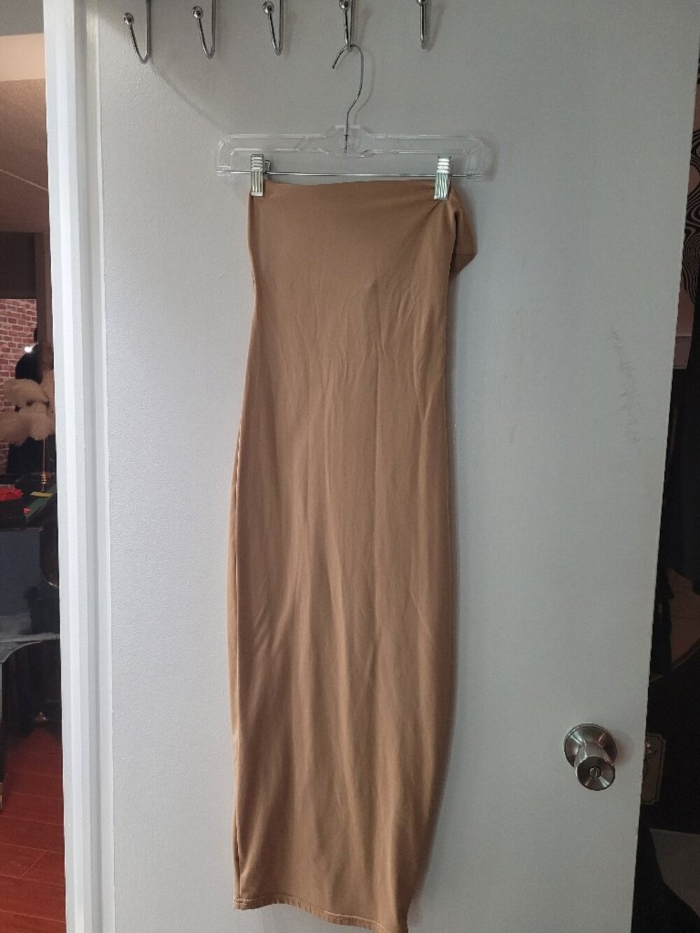 Beige tube top dress